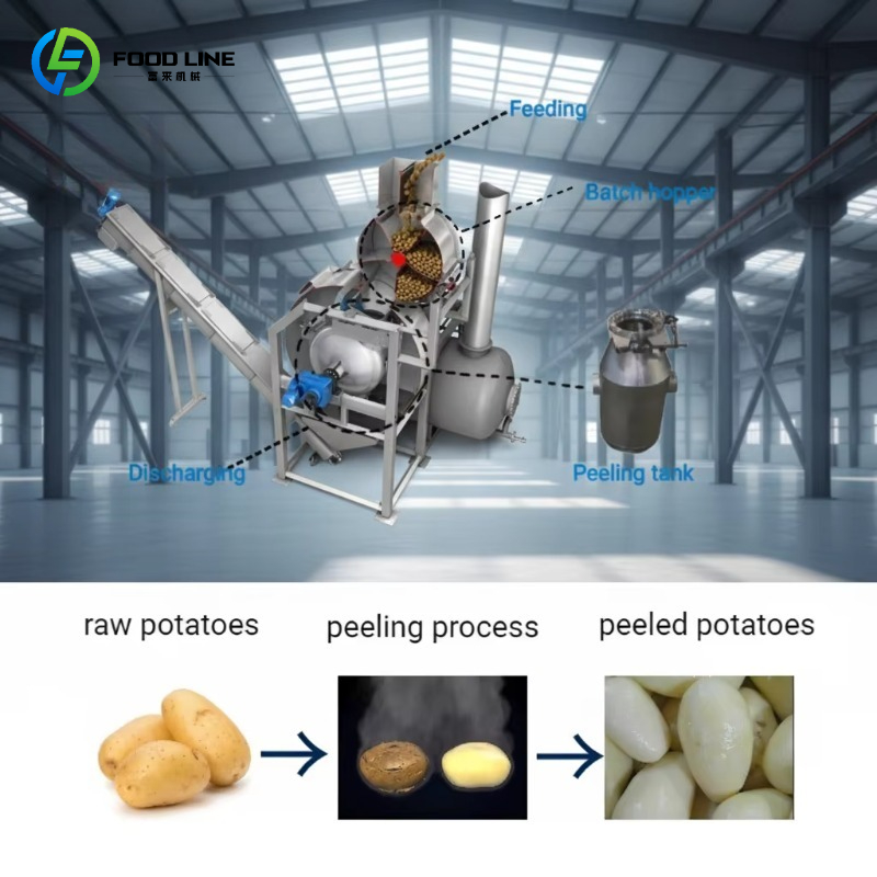 Commercial Potato Peeler - Mesin Pengupas Uap Otomatis Efisiensi Tinggi
