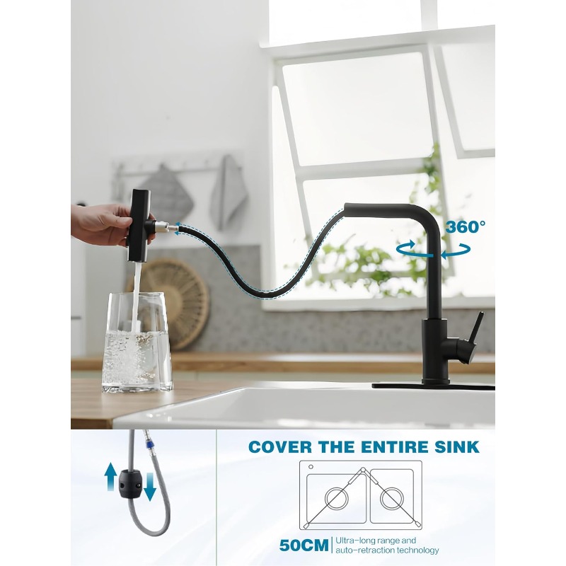 Commercial Kitchen Sprayer - Keran Dapur Tarik Turun dengan Semprotan