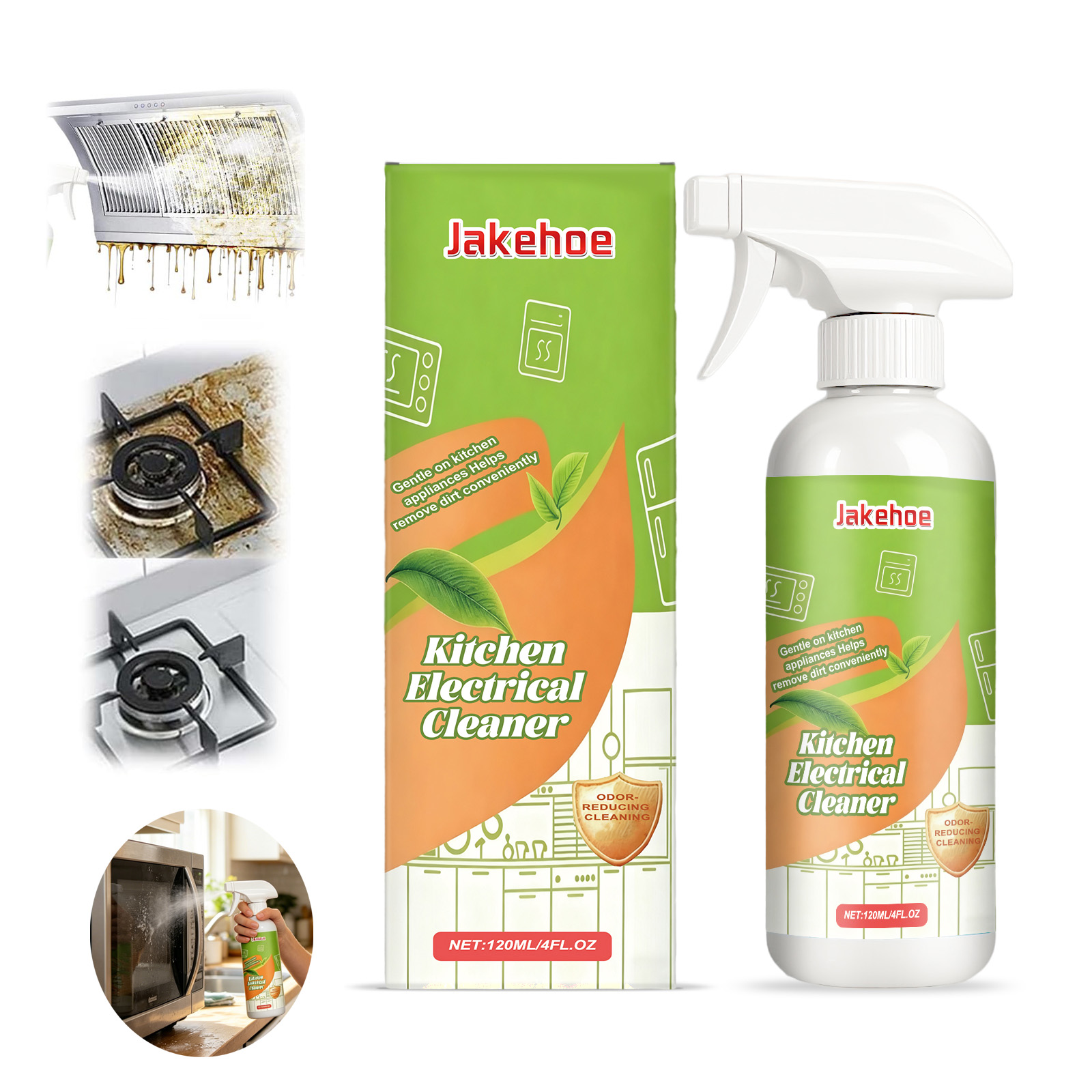 Commercial Kitchen Grease Cleaner - Pembersih Listrik Dapur Multi-Permukaan Penghilang Lemak
