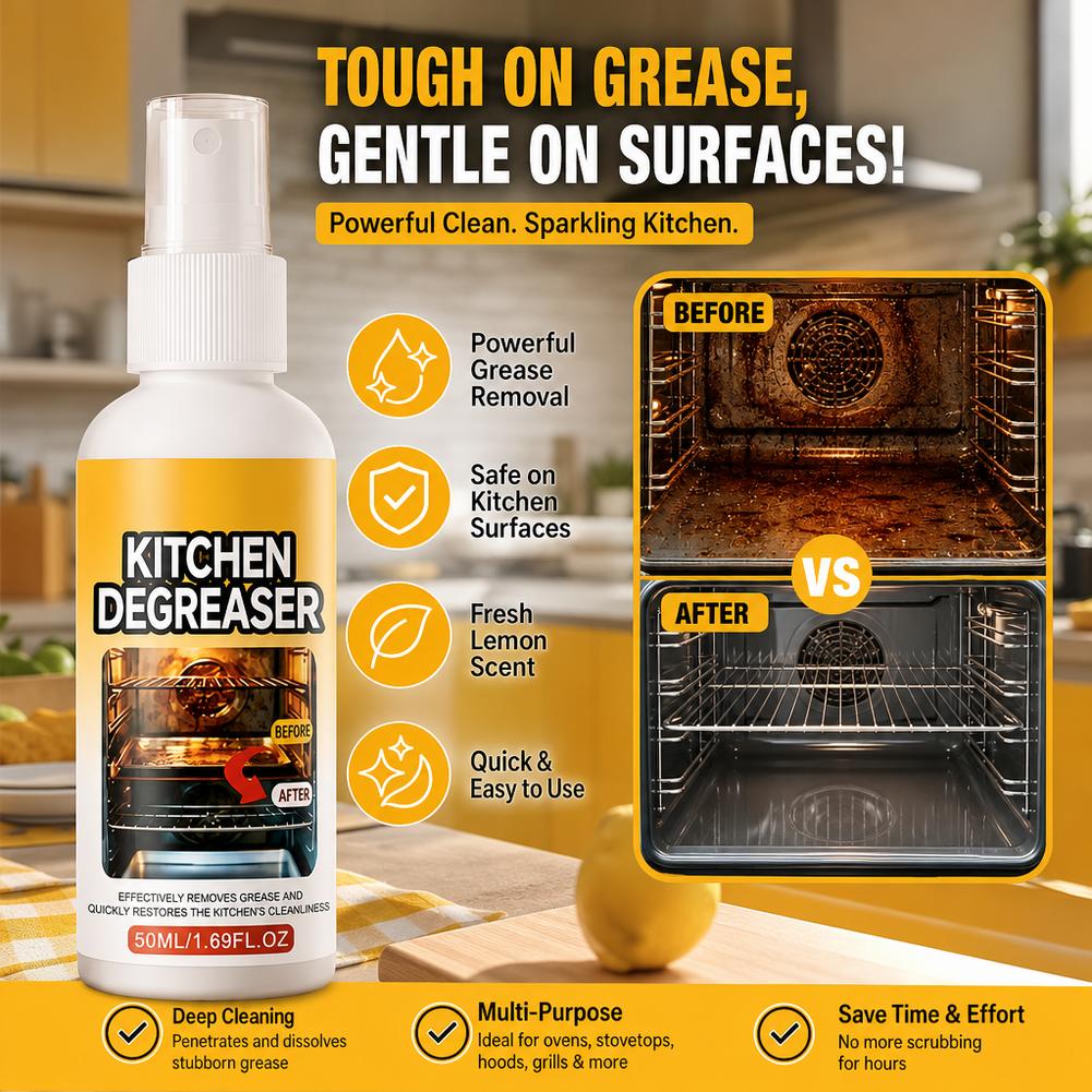 Commercial Kitchen Grease Cleaner - Semprotan Pembersih Dapur Multifungsi Aman, Ampuh
