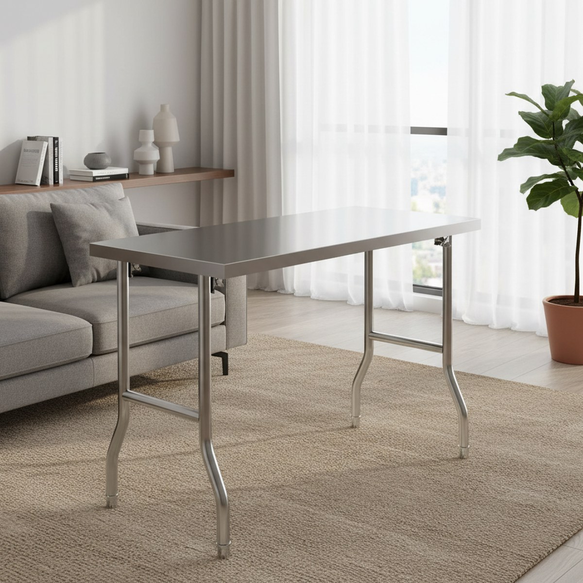 Commercial Kitchen Table - Meja Persiapan Lipat Baja Anti Karat