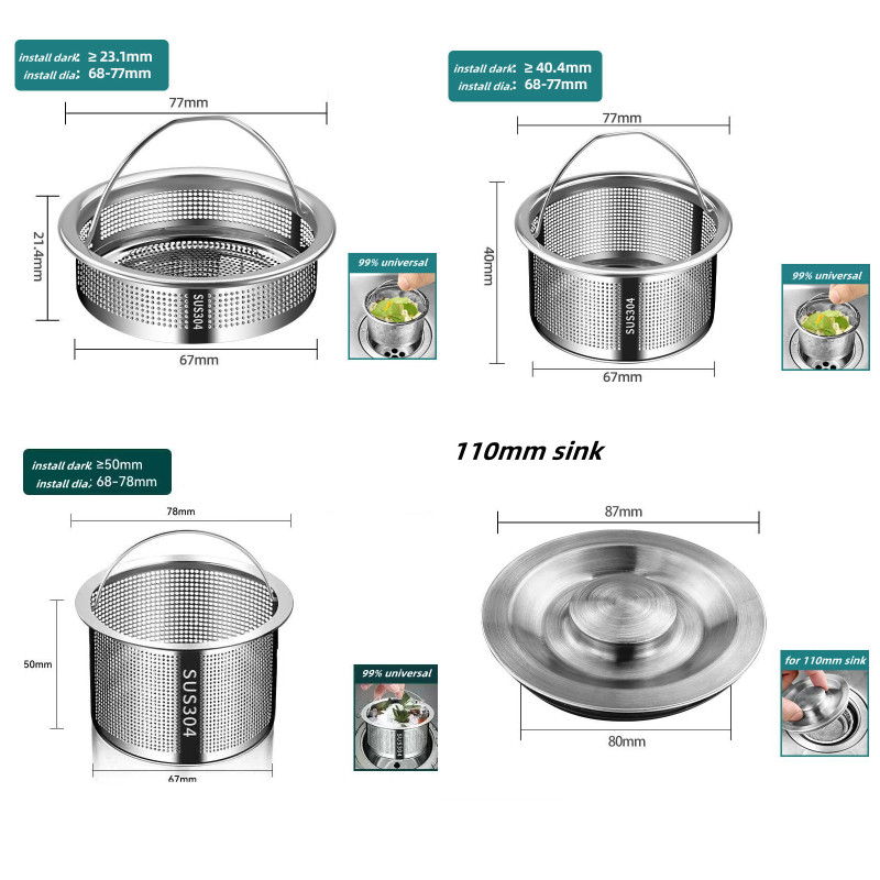 Saringan wastafel dapur Stainl - Commercial Kitchen Bin ulasan dan harga