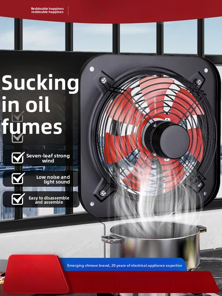 Kipas Exhaust Merah 220V Doubl - Commercial Kitchen Exhaust Fan ulasan dan harga