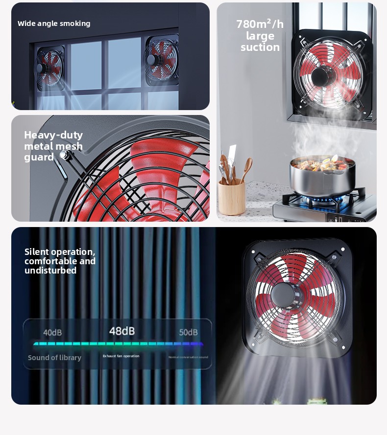 Kipas Exhaust Merah 220V Doubl - Commercial Kitchen Exhaust Fan ulasan dan harga