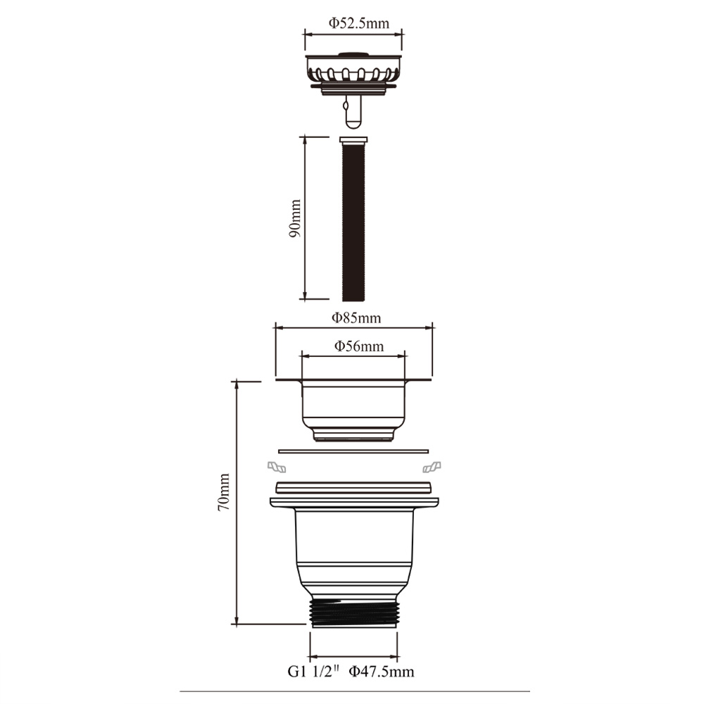 Talea 114MM Kit Limbah Warna E - Commercial Kitchen Bin ulasan dan harga