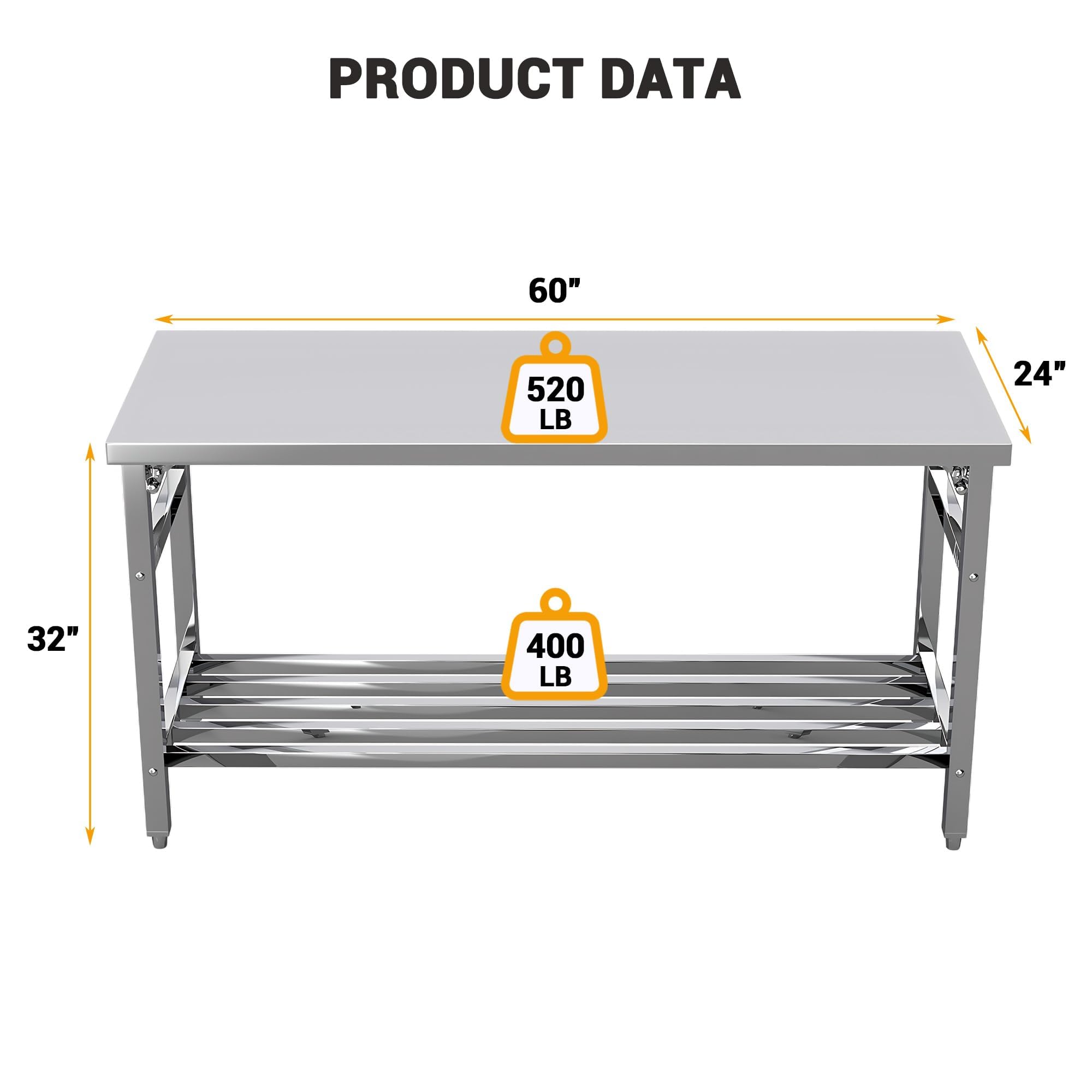 Meja Persiapan Lipat Stainless - Commercial Kitchen Table ulasan dan harga