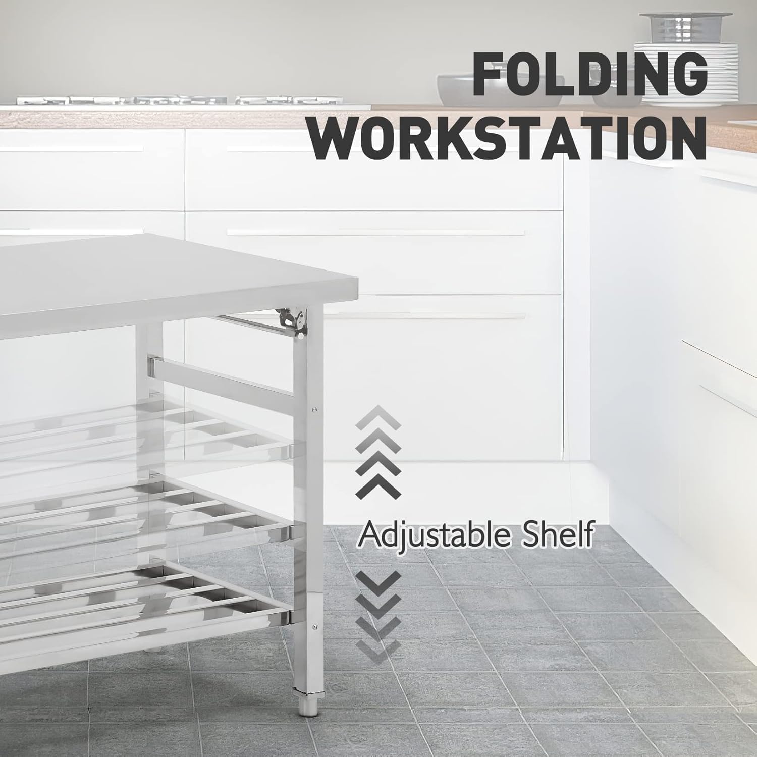 Meja Persiapan Lipat Stainless - Commercial Kitchen Table ulasan dan harga